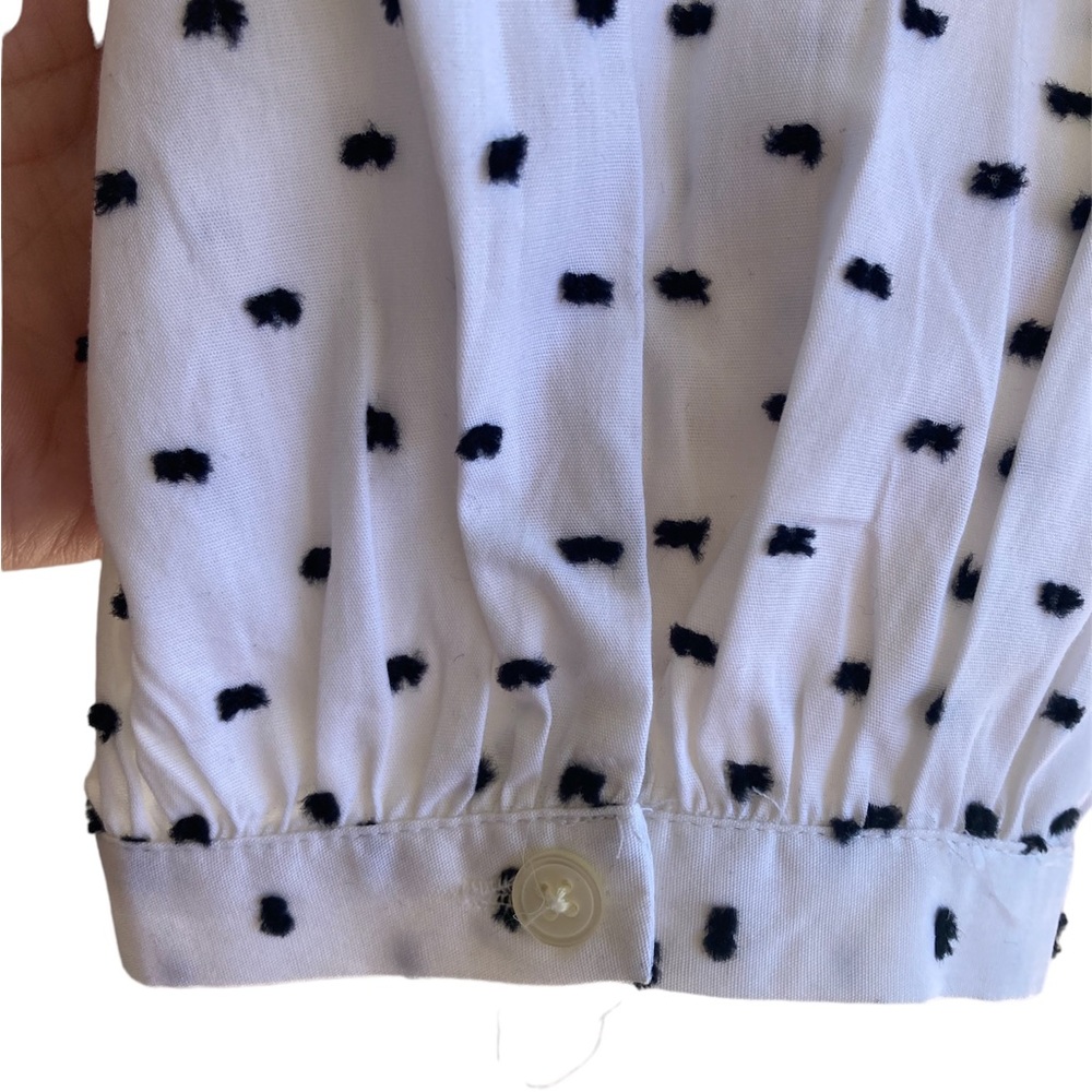NWT Loft S or M Off the Shoulder Top Black White 3/4 Sleeves 100% Cotton - Picture 5 of 5